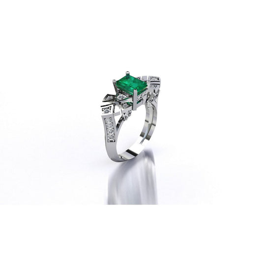 Prismarc Silver Ring - Green Zircon