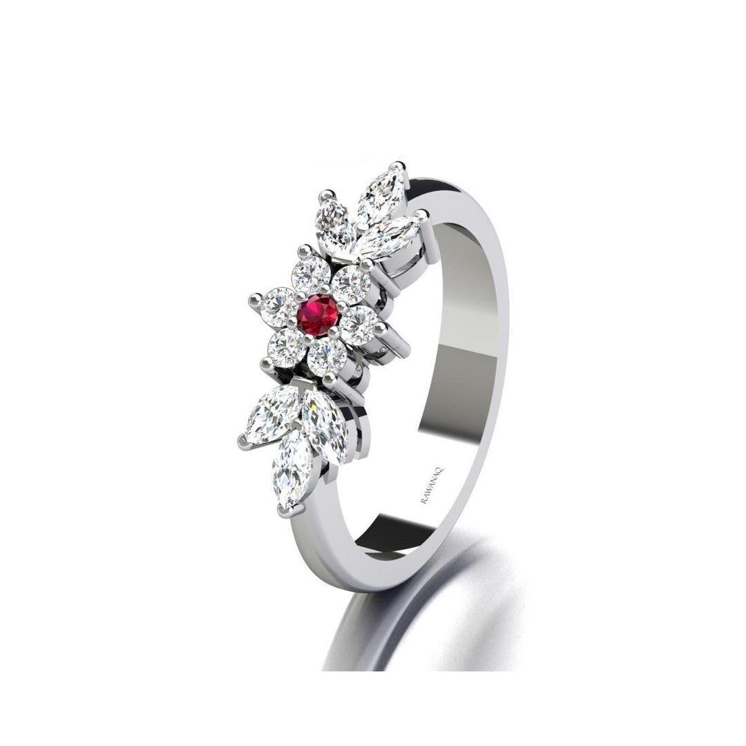 Floral Ember Ring - Red Zircon