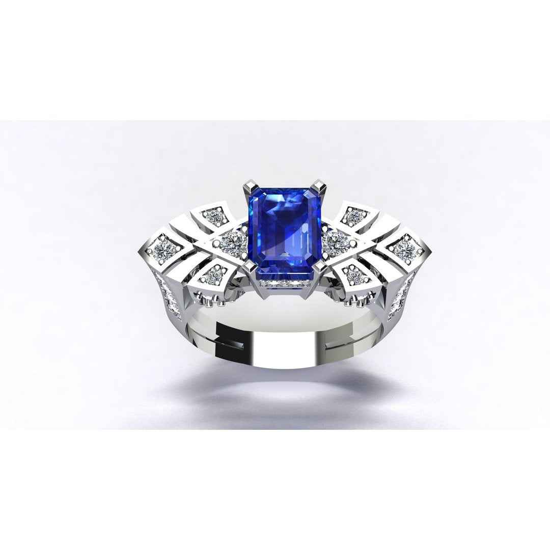 Prismarc Silver Ring - Blue Zircon