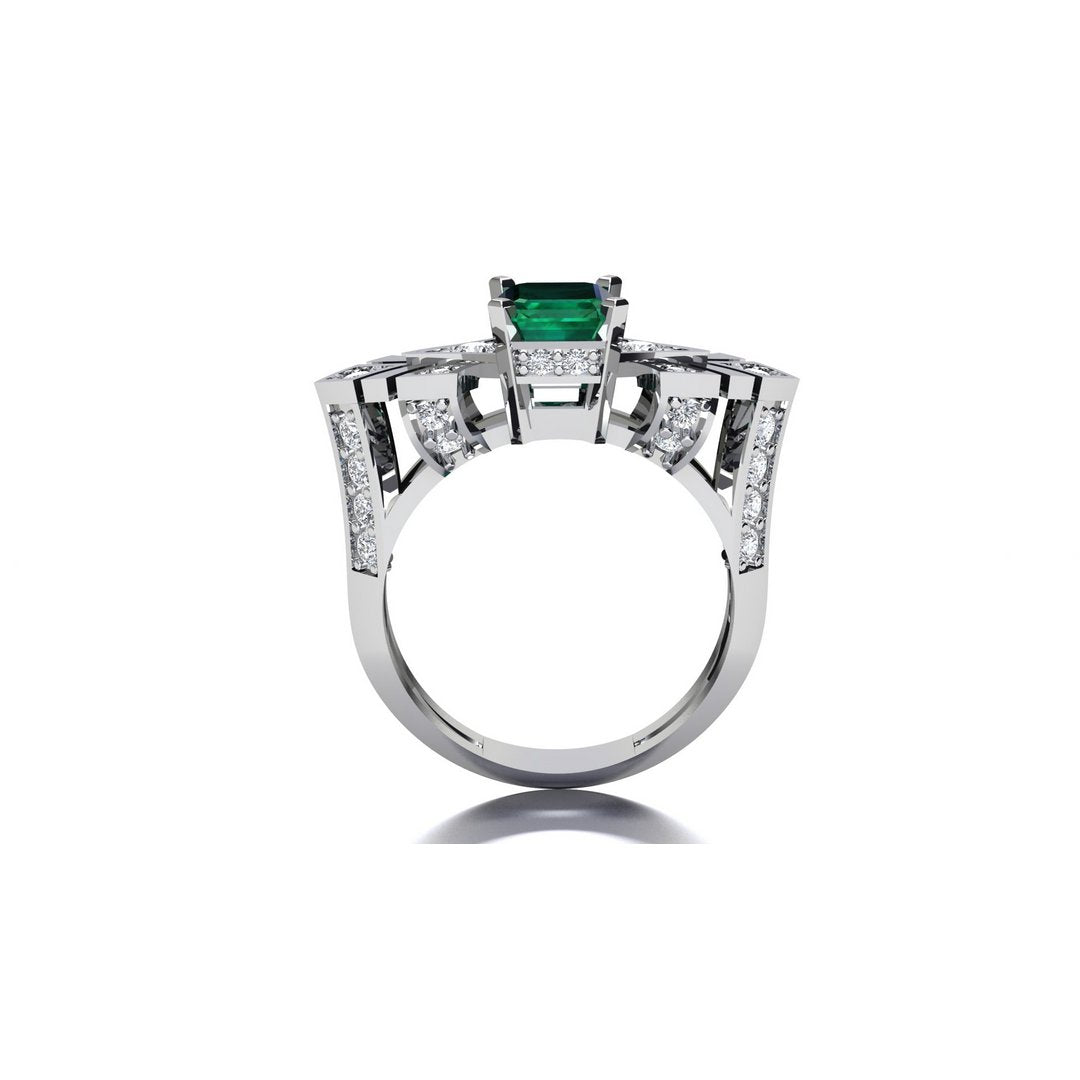 Prismarc Silver Ring - Green Zircon