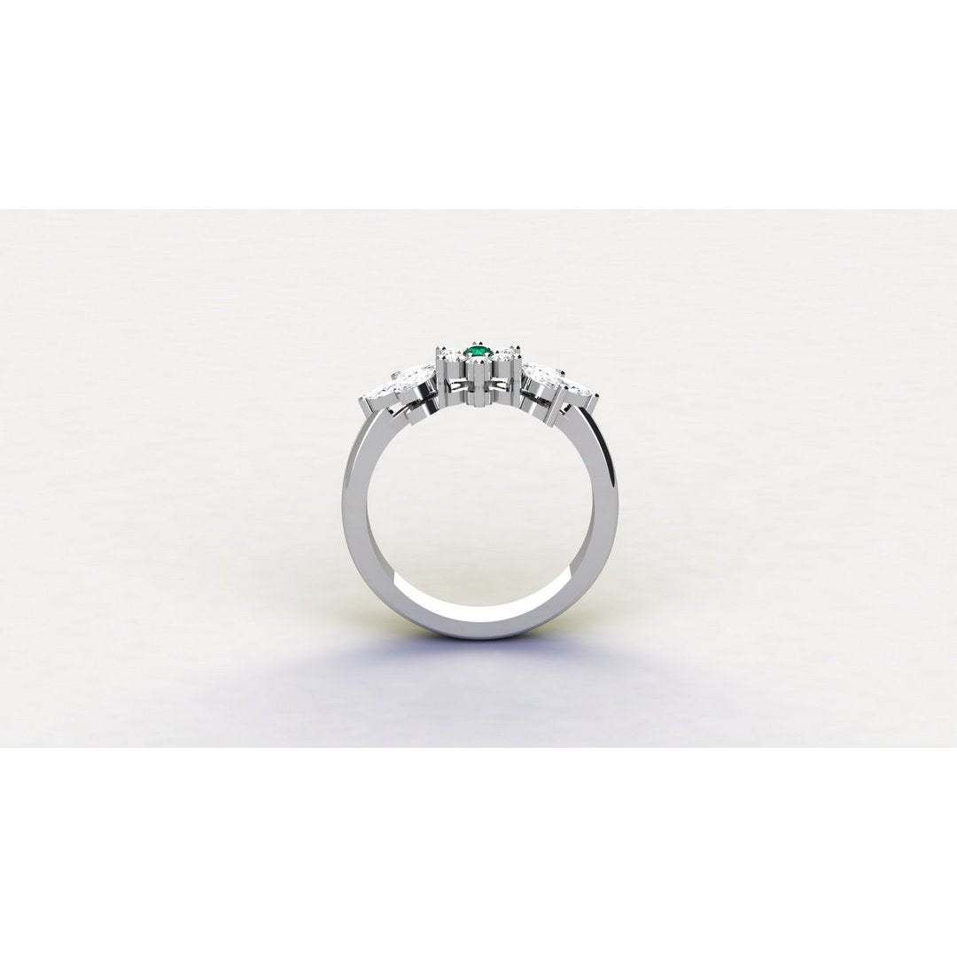 Floral Ember Ring - Green Zircon