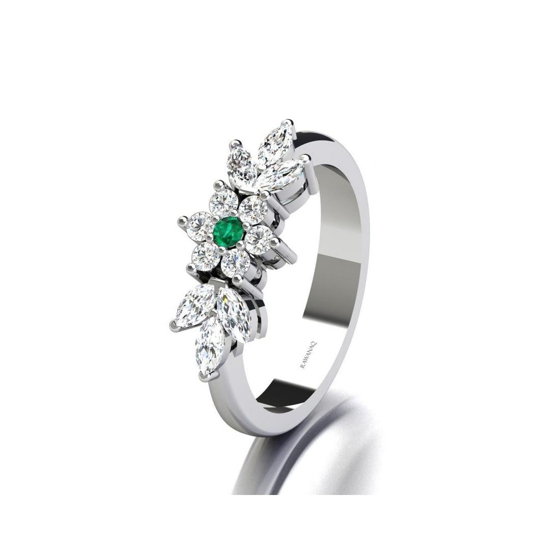 Floral Ember Ring - Green Zircon