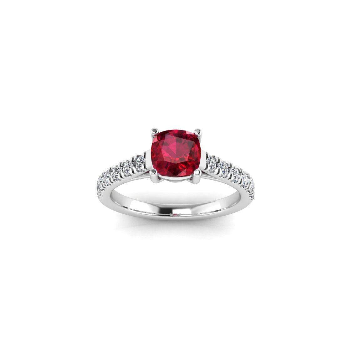 Divine Silver Ring - Red Zircon