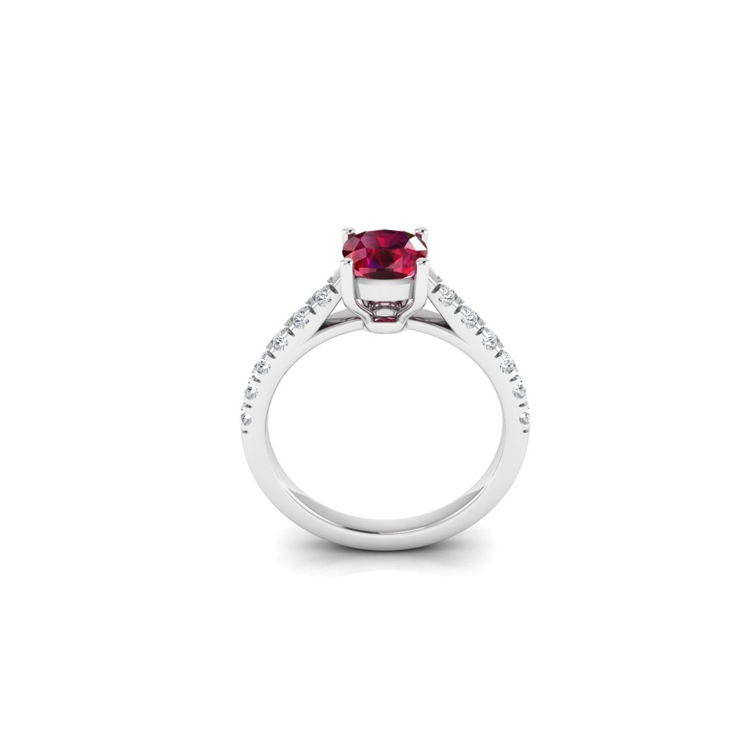 Divine Silver Ring - Red Zircon