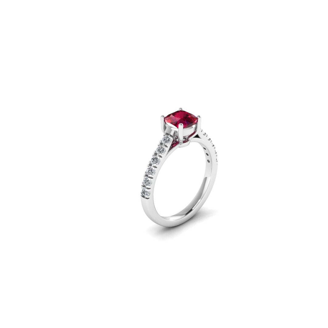 Divine Silver Ring - Red Zircon