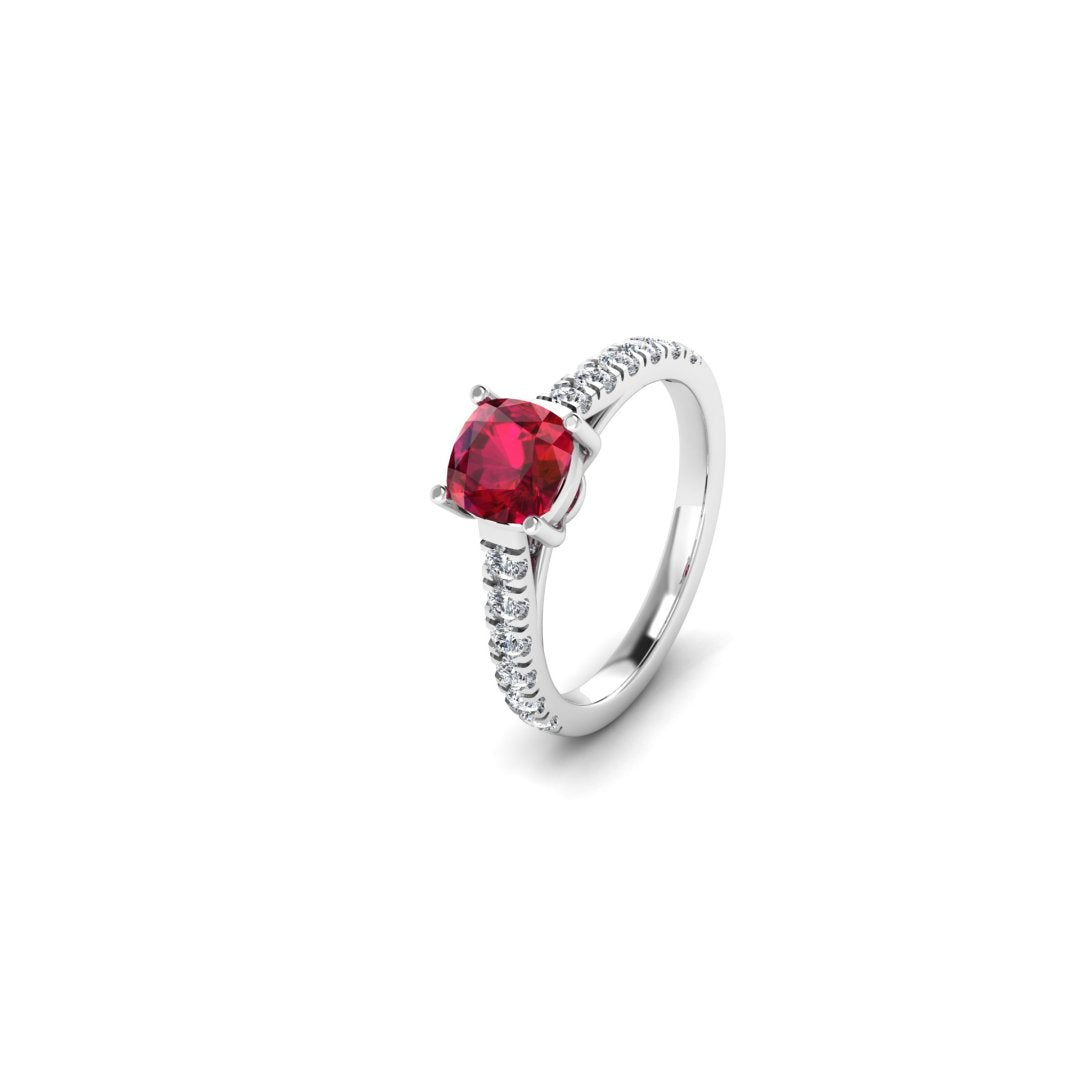 Divine Silver Ring - Red Zircon