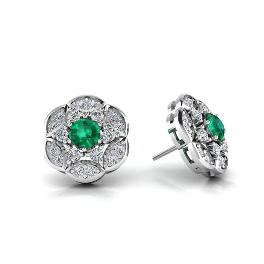 Bloom Spark Earrings - Green Zircon