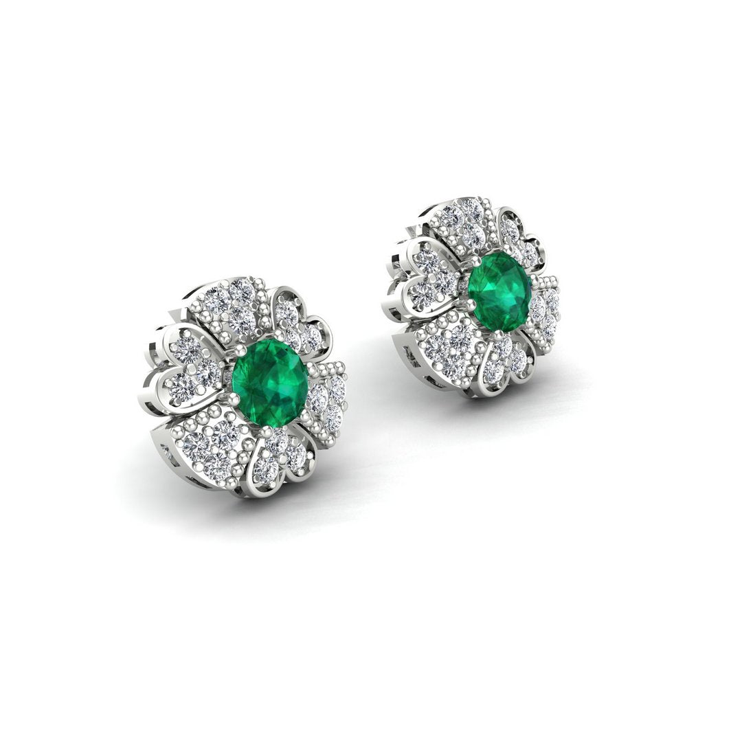 Radiant Heart Earrings - Green Zircon