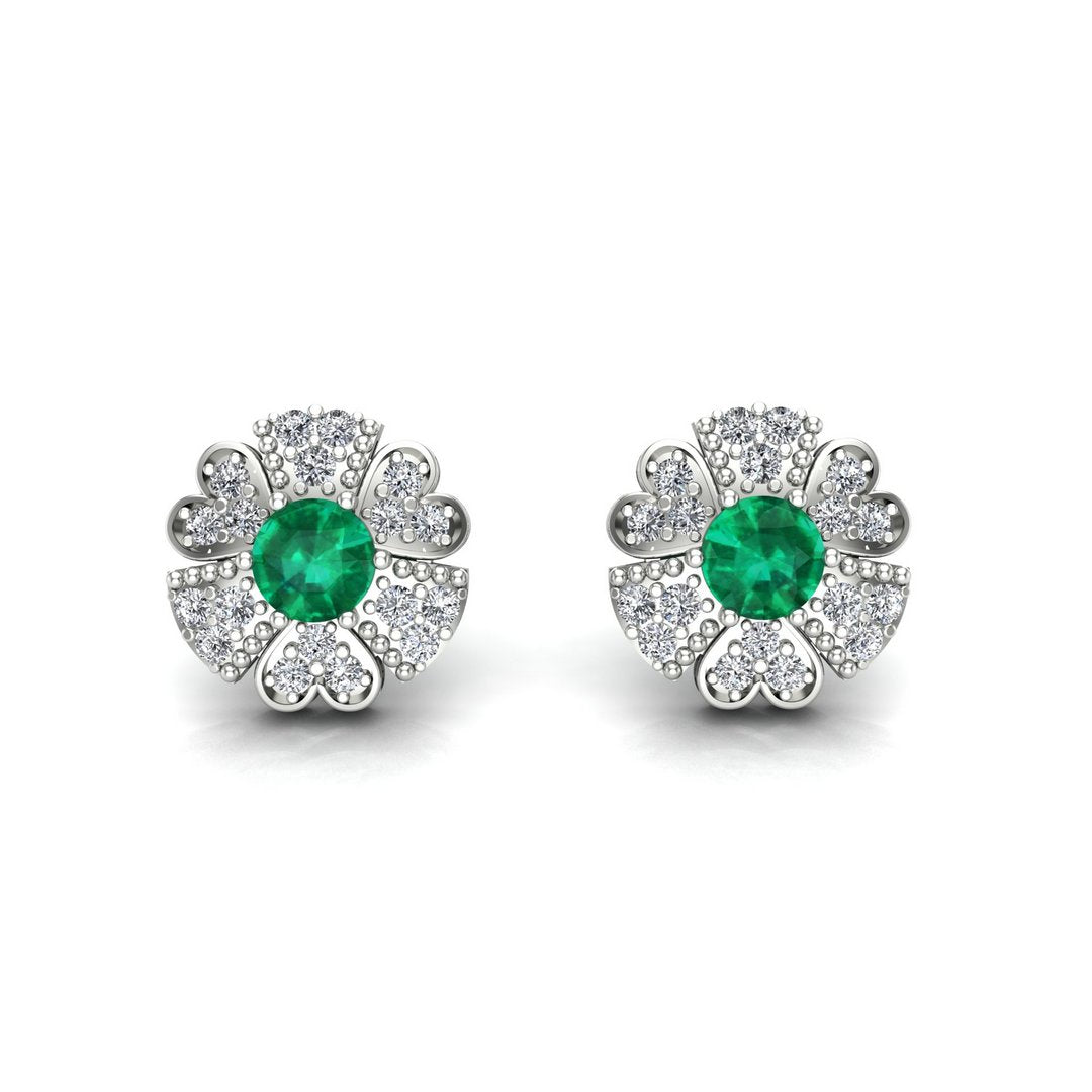 Radiant Heart Earrings - Green Zircon