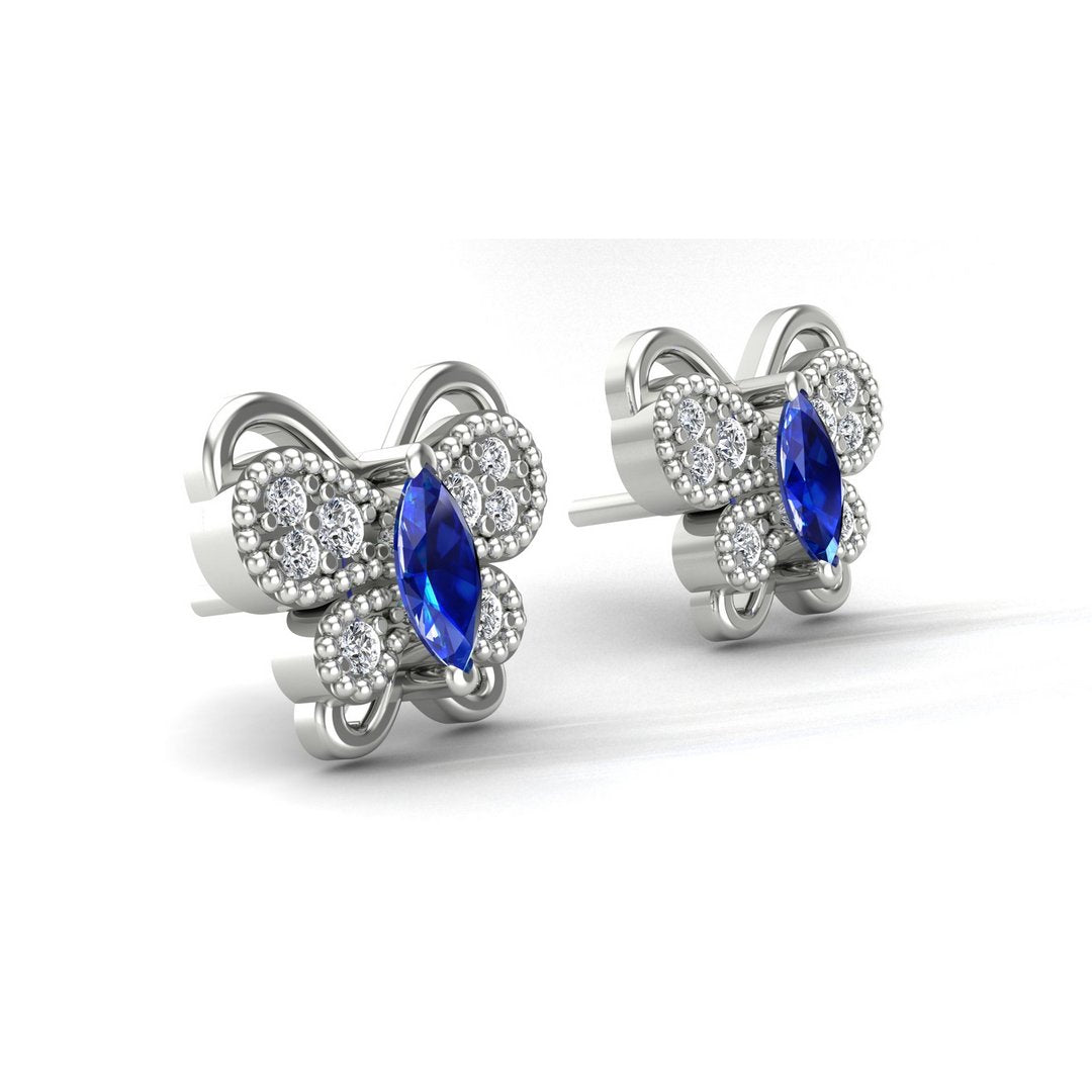 Majestic Butterfly Earrings - Blue Zircon