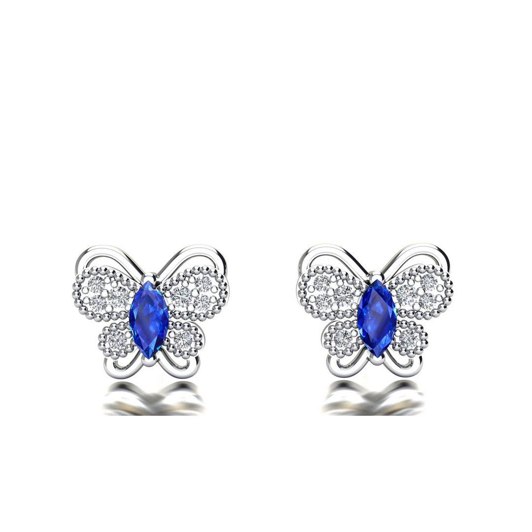 Majestic Butterfly Earrings - Blue Zircon