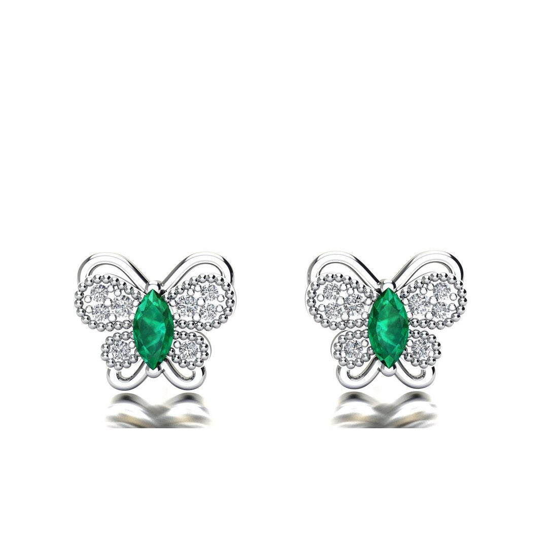 Majestic Butterfly Earrings - Green Zircon