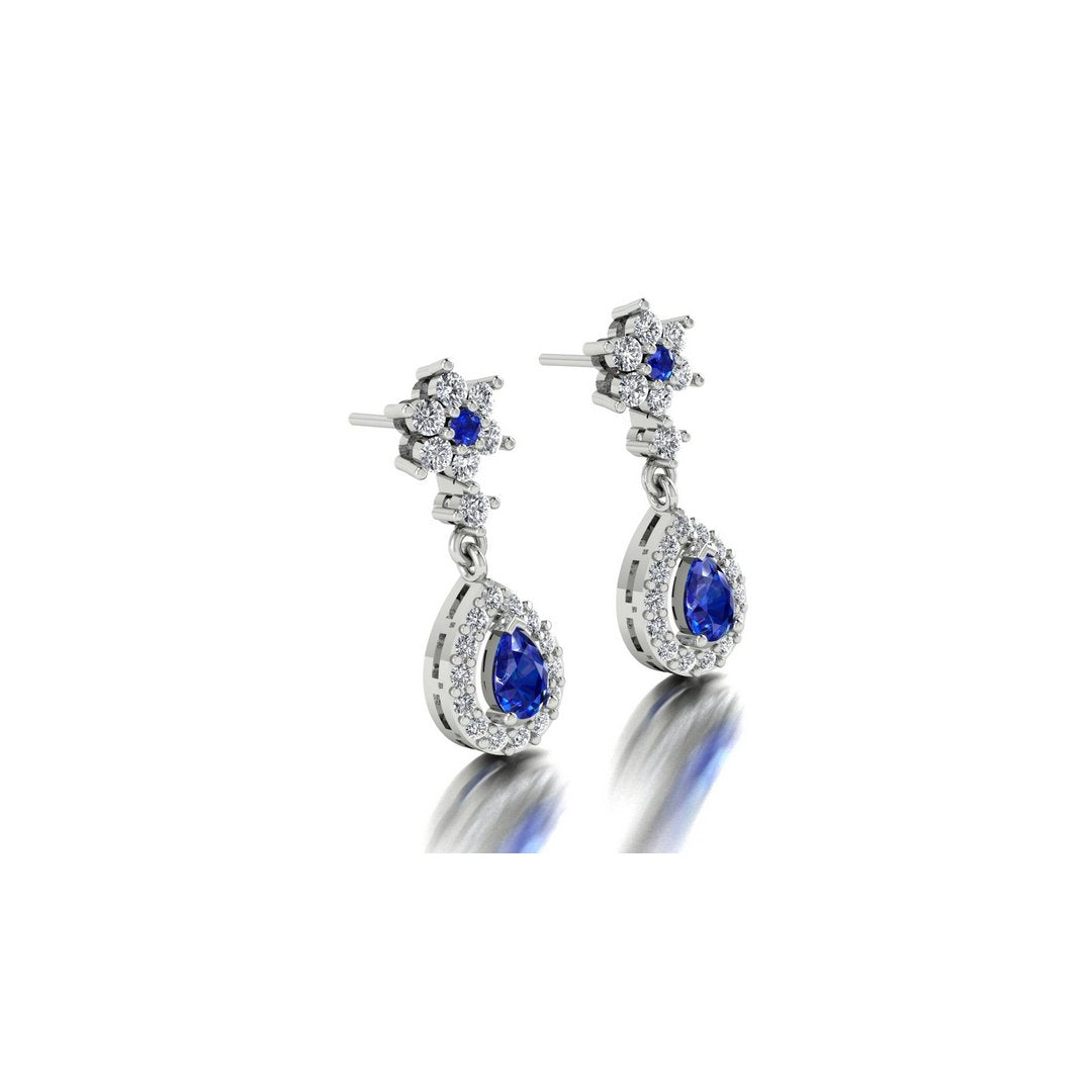 Serene Opulence Earrings - Blue Zircon