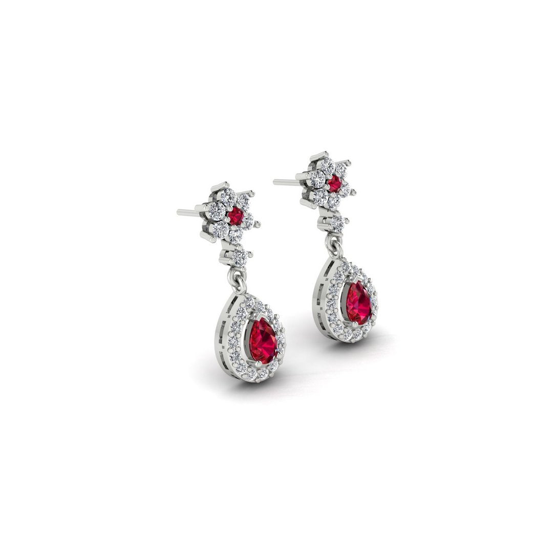 Serene Opulence Earrings - Red Zircon