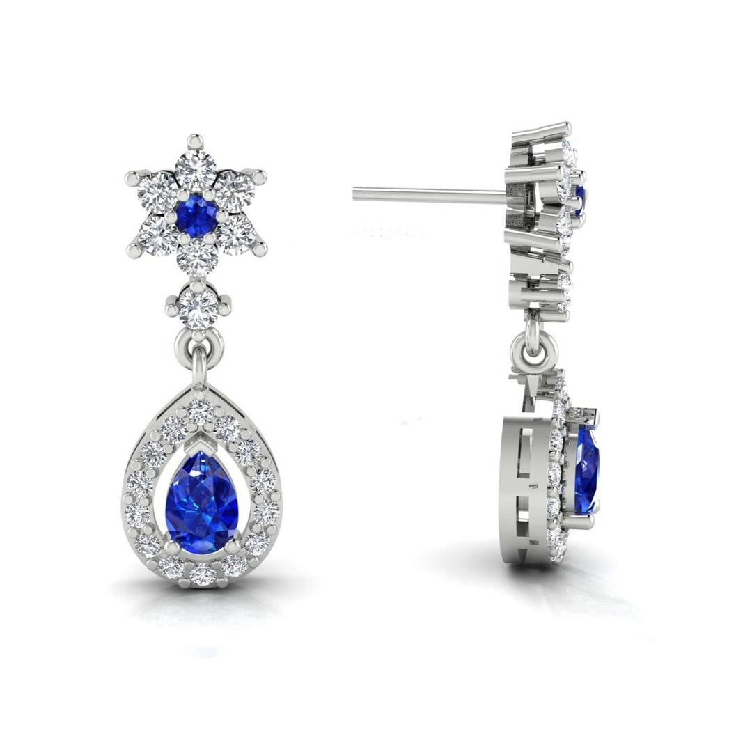 Serene Opulence Earrings - Blue Zircon