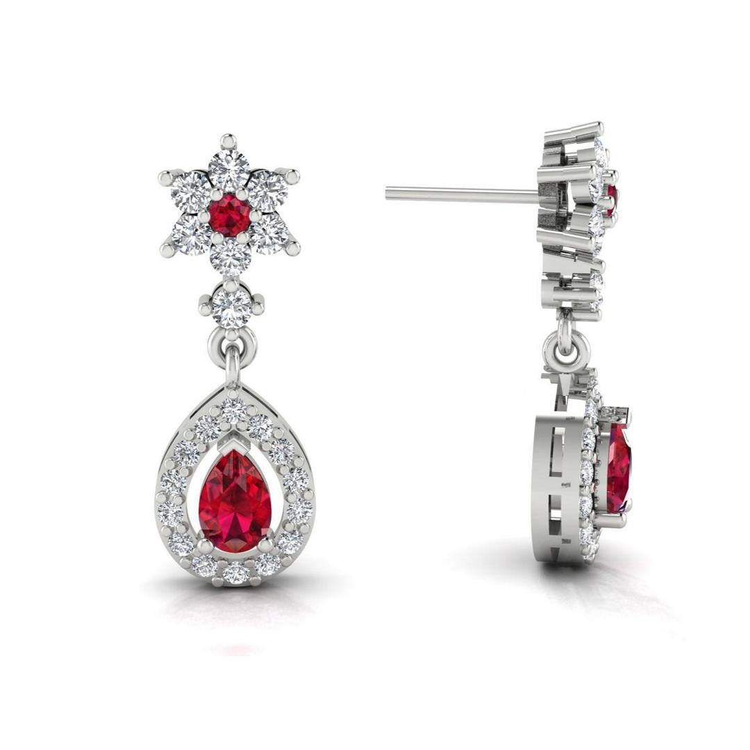 Serene Opulence Earrings - Red Zircon