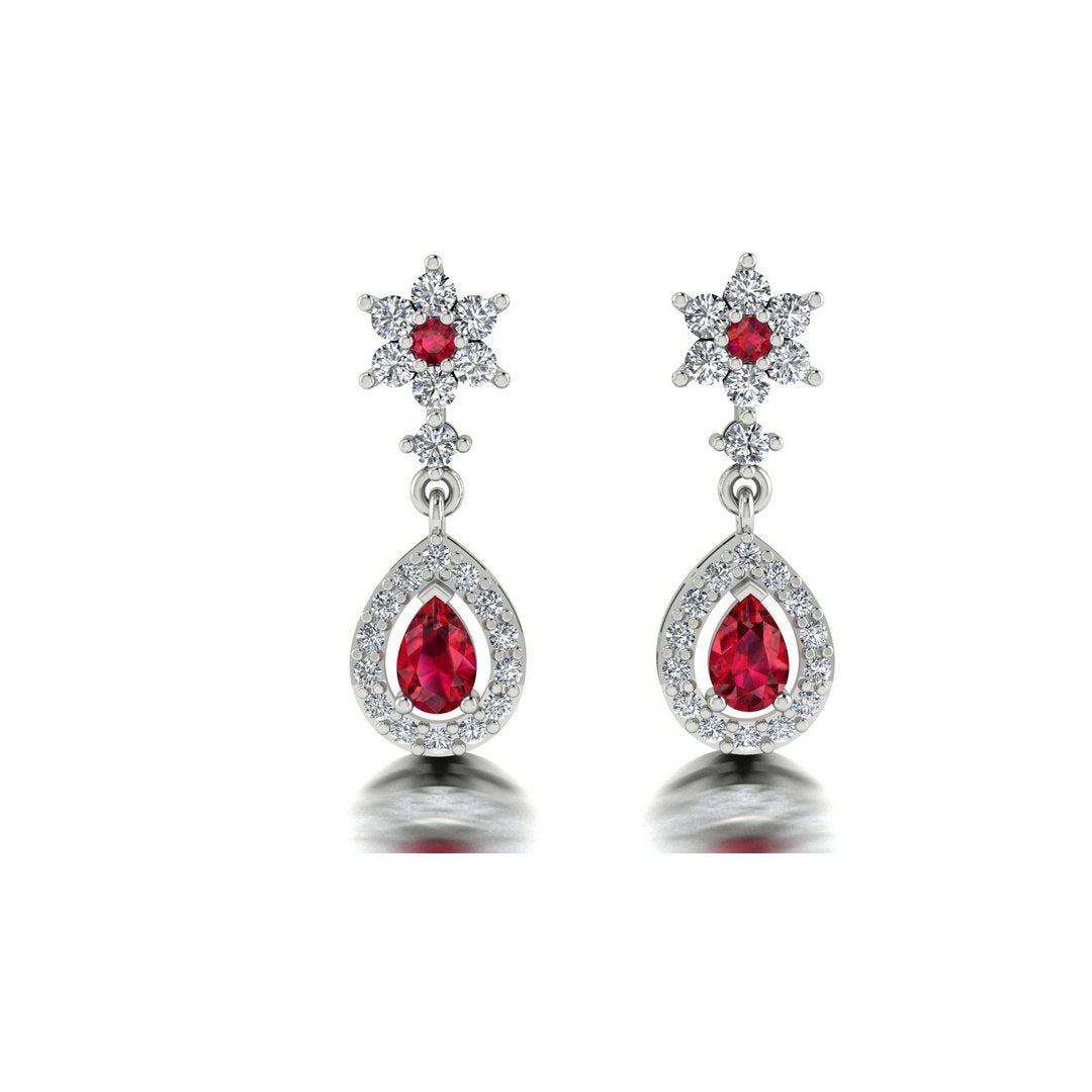 Serene Opulence Earrings - Red Zircon