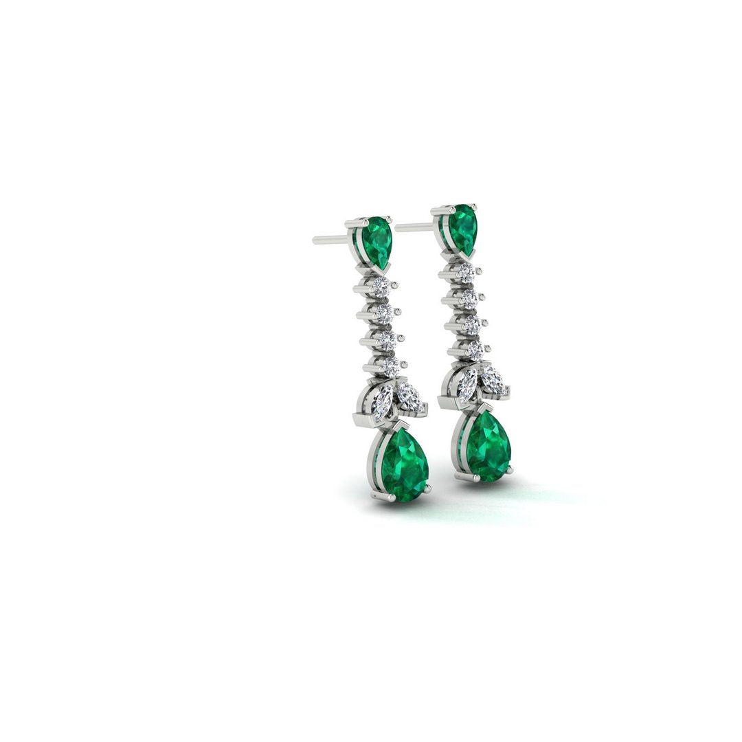 Scarlet Cascade Earrings - Green Zircom