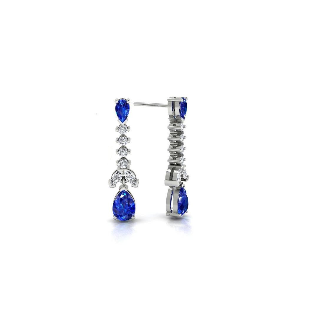 Scarlet Cascade Earrings - Blue Zircon