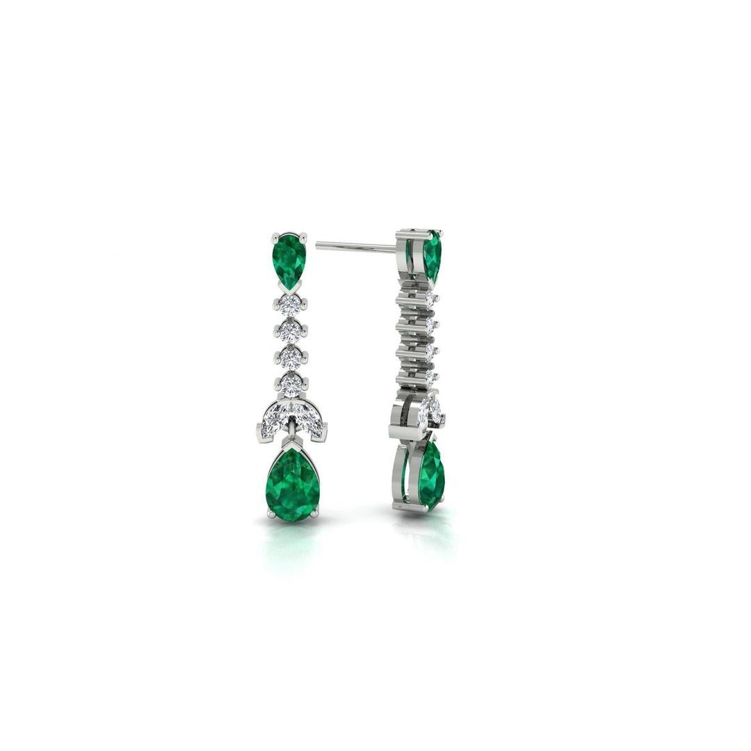 Scarlet Cascade Earrings - Green Zircom