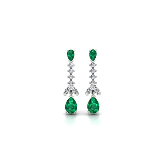 Scarlet Cascade Earrings - Green Zircom