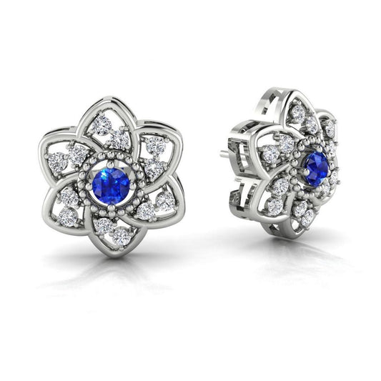 Aurora Crest Earring - Blue Zircon