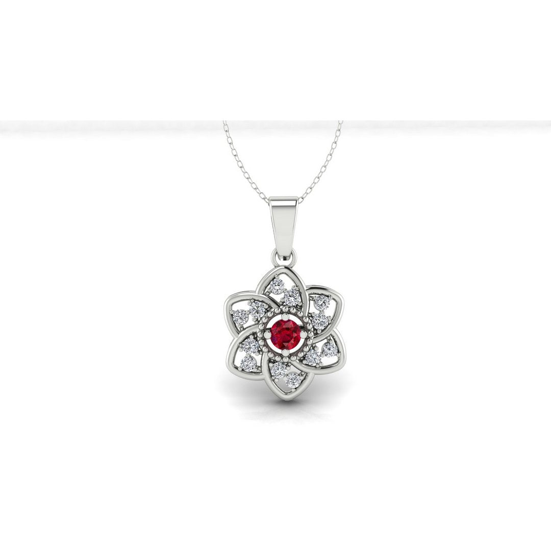 Aurora Crest Pendant Set - Red Zircon